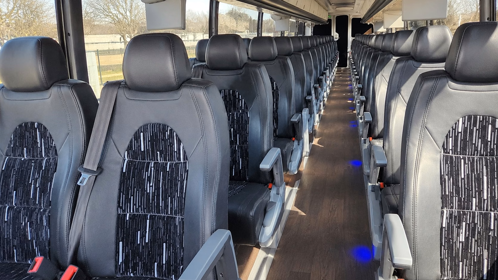 56 passenger charter bus interior